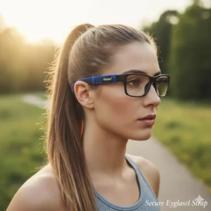 Adjustable eyeglass strap retainer that acts as an effective anti slip for eyeglasses device, keeping glasses secure during sports.