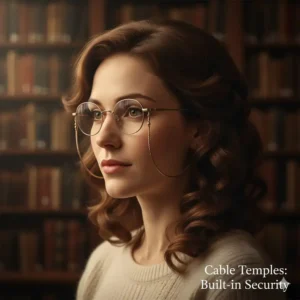 Vintage-style glasses with cable temples or 'curl ends', a built-in anti slip for eyeglasses design.