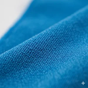 Extreme close-up of the ultra-fine woven material of a glasses cloths microfiber, highlighting its soft texture.