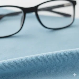 Detailed texture of the specialized material used in the micro fiber cloth for glasses.