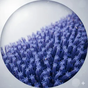 Macro view of the fiber structure of a high-quality eyeglass lens cleaning cloth.