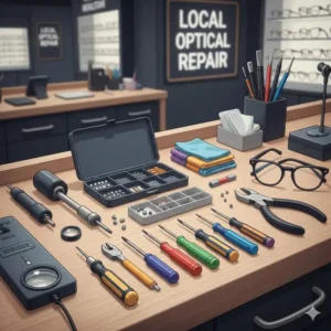 High quality optical tools used by specialists to fix glasses frame near me.