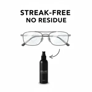 Illustration demonstrating the streak-free and residue-free finish of the best anti reflective lens cleaner.