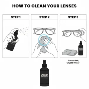 A step-by-step guide on how to properly apply the best anti reflective lens cleaner to your lenses.
