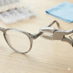 Professional optical pliers are specialized tools to fix glasses by adjusting bent frames.