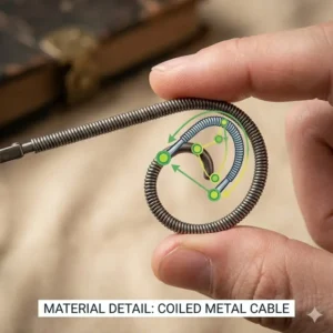 Technical diagram showing how cable temple eyeglass frames reduce pressure points behind the ears.