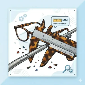 Using a ruler to measure the core size required for your replacement temple tips for eyeglasses.