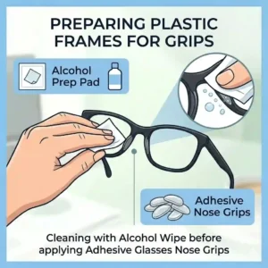 How to clean the bridge area before applying new glasses nose grips.