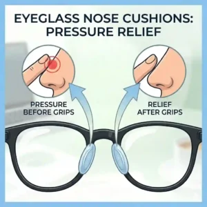 Soft cushion glasses nose grips designed to reduce pressure and red marks.