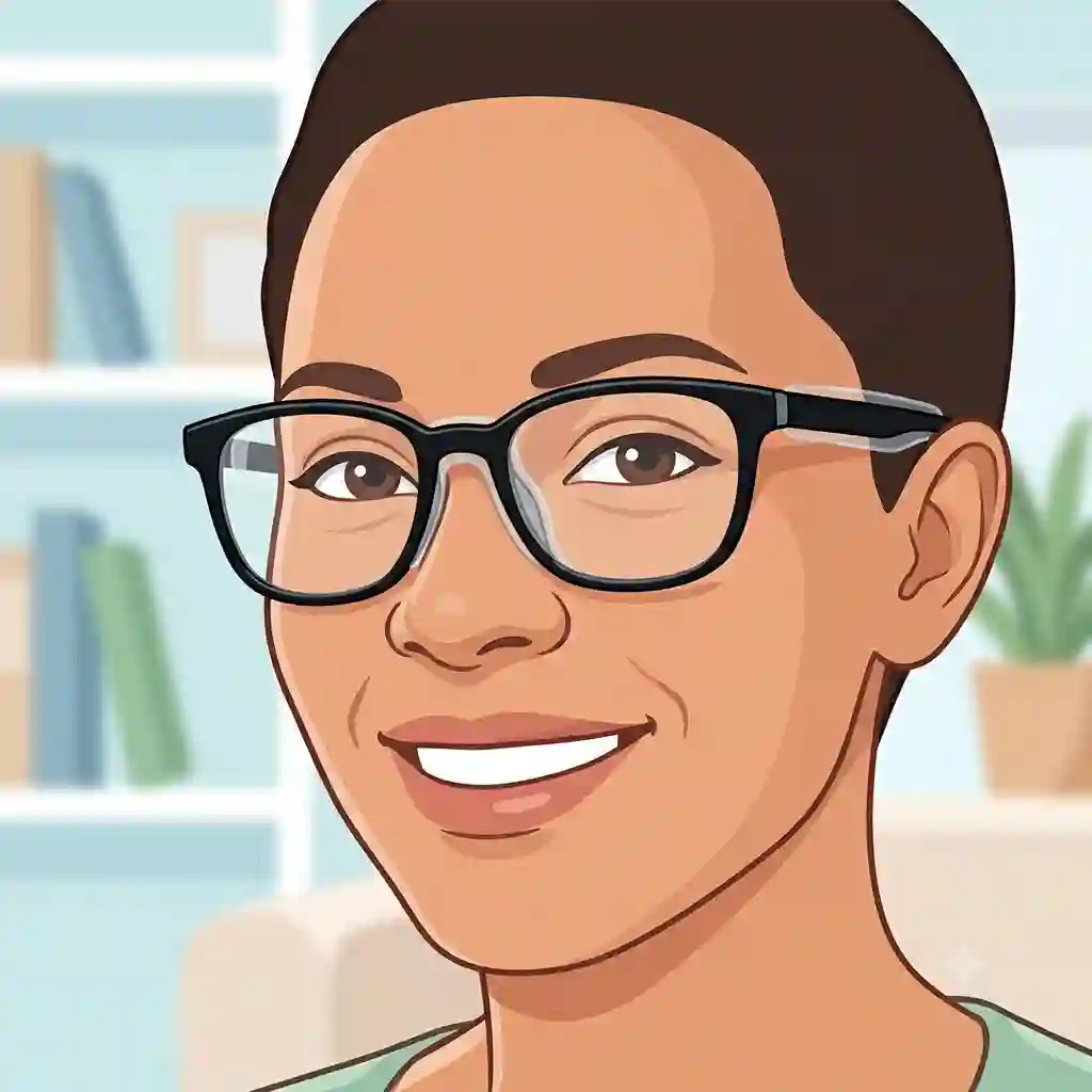 A close-up of a person smiling while wearing stylish anti slip glasses that stay securely on their nose bridge.