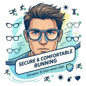6. A smiling person wearing glasses that stay perfectly in place, showcasing the comfort and stability of using premium non slip nose pads.