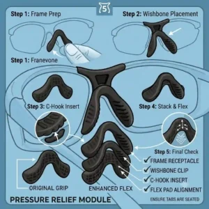 Close-up illustration demonstrating the flexibility of a high-quality rubber nose piece component.