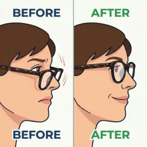 7. An illustration of an athlete running while wearing sunglasses secured with sweatproof non slip nose pads for glasses.