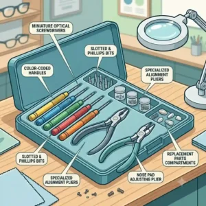 7: Precision optical tools used at our glasses repair shop.